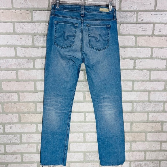 Ag Adriano Goldschmied The Mari High Rise Straight Leg Raw Hem Jeans Size 28 - Picture 5 of 10